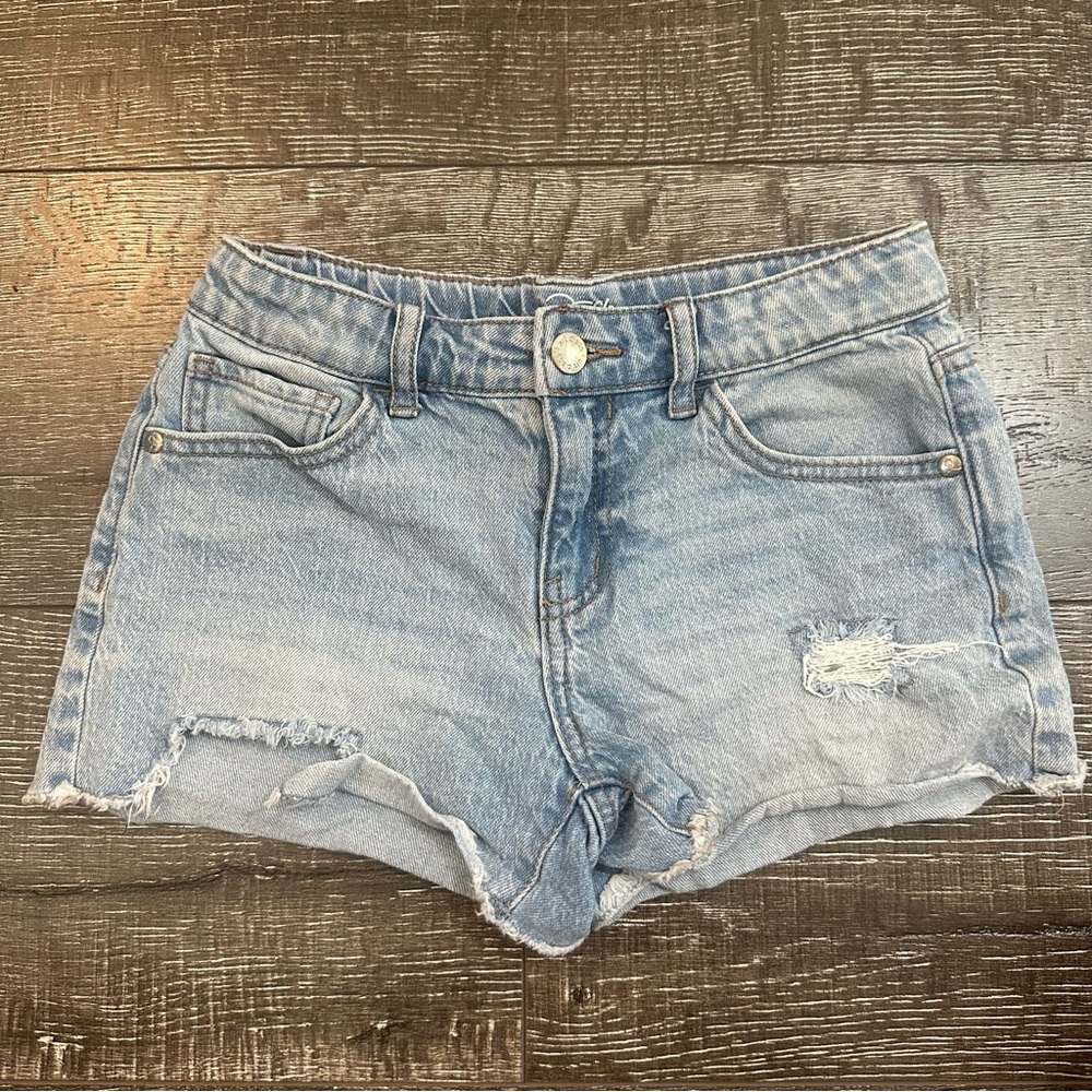 art class Light Blue Distressed Kids Shorts